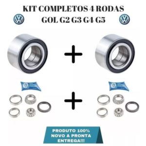 4 Rolamentos Roda Dianteira + Traseira - Gol G2 -G3-G4-G5-Sabs